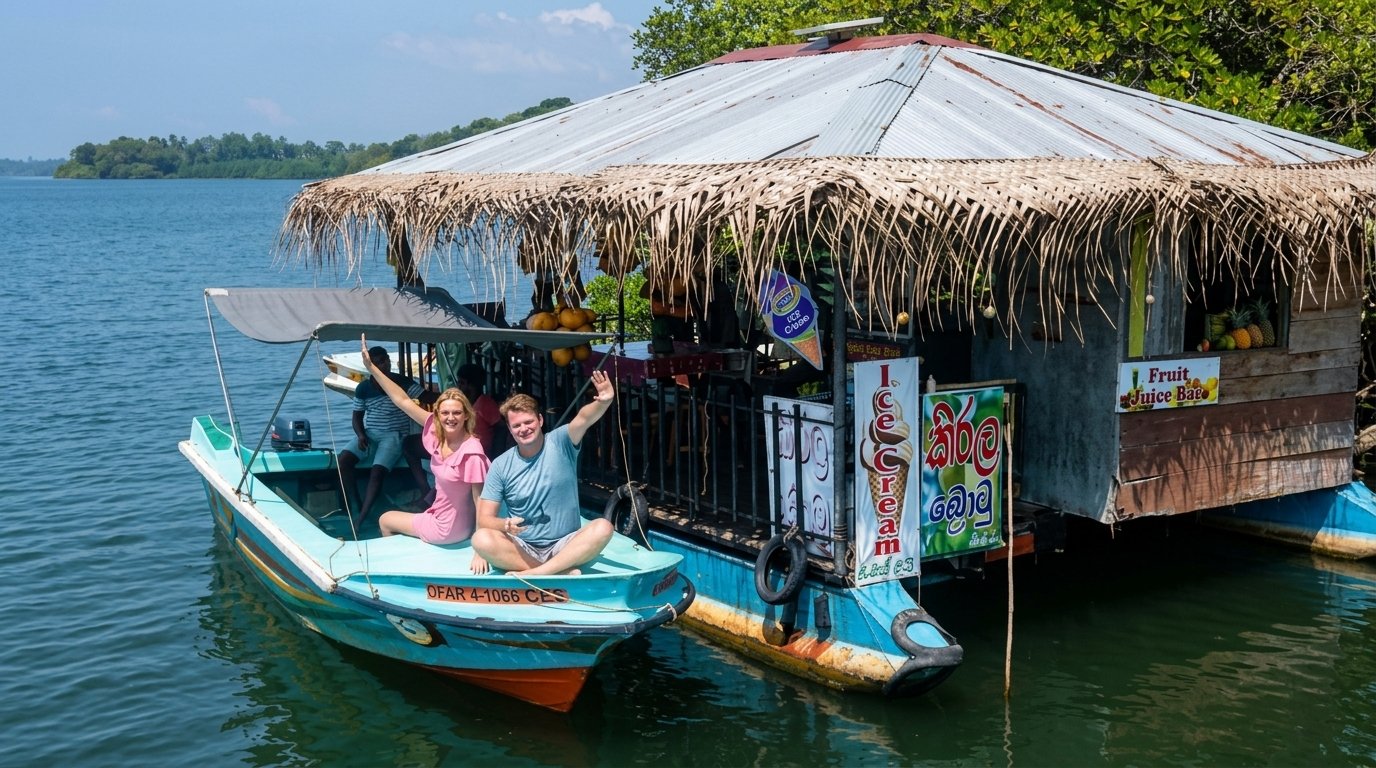 Floating refreshment stop on Madu River